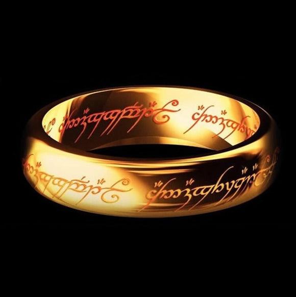 The Lord of the Ring Black Silver Gold Titanium Stainless Steel Ring