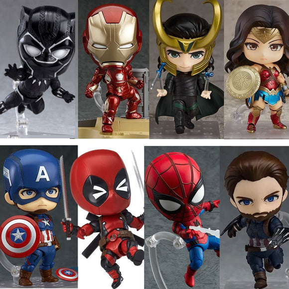Marvel Nendoroid Avengers Infinity War Thor Captain America Iron Man Black Panther Wonder Woman Spiderman Action Figure