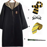 Halloween  Cosplay Costume Kids Adult Gryffindor Robe Ravenclaw Hufflepuff Slytherin Cloak Robe Tie Scarf Wand